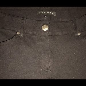 Theory black ankle zip pants